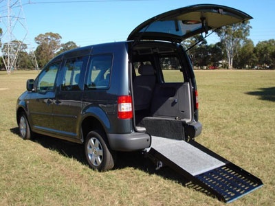 VW Caddy Range till 2019 only wheelchair vehicle - Rear access & wheelchair ramp view