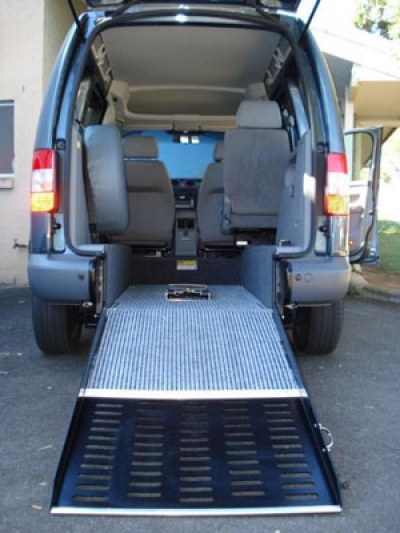 VW Caddy Range till 2019 only wheelchair vehicle - Wheelchair ramp close up view
