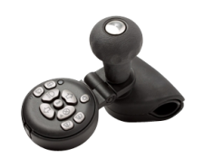 Details image of Steering Ball style handle with control pad.