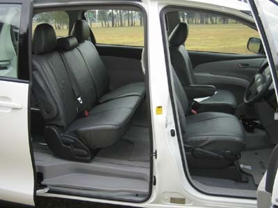 Toyota Tarago wheelchair vehicle - Side doors open & interior view
